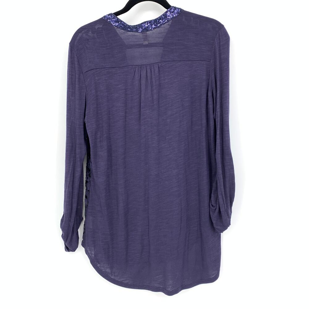 Anthropologie Tiny Blouse Women's Sz S V-Neck Long Sleeve Leopard Print Sequins - Picture 2 of 8